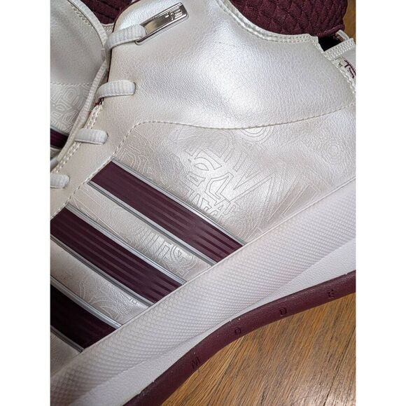 Adidas TS Pro Model Basketball Shoes Men’s Size 19 White Maroon Rare EUC main image 12